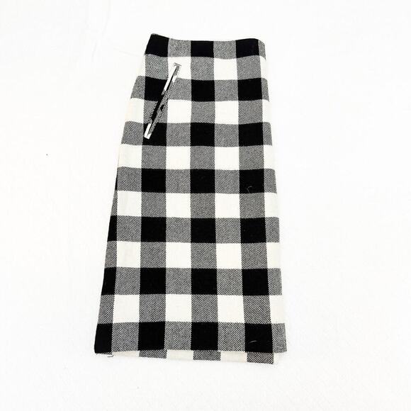 Talbots Plaid Madras Checkered Wool Flannel Pencil Skirt Front Pockets SIze 12 - Picture 6 of 6